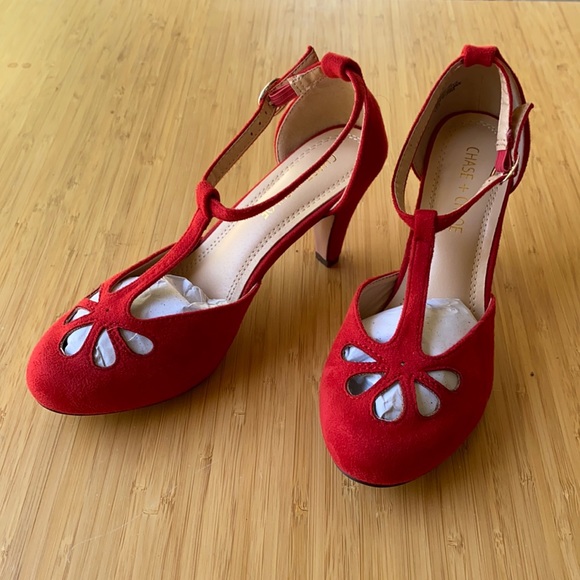 Chase + Chloe Shoes Chase And Chloe Retro Red Heels